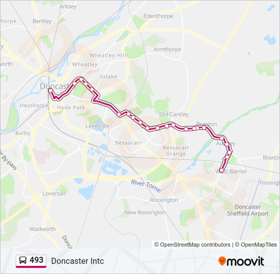 493 Bus Line Map