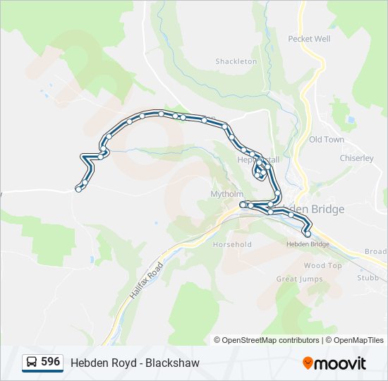 596 bus Line Map