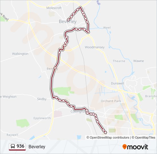 936 bus Line Map