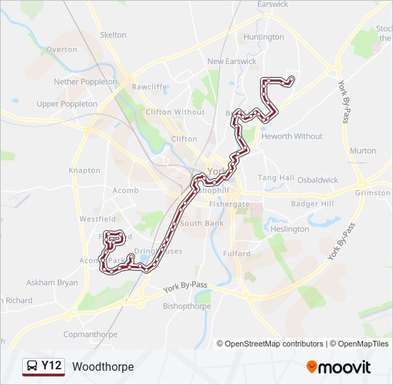 Y12 bus Line Map