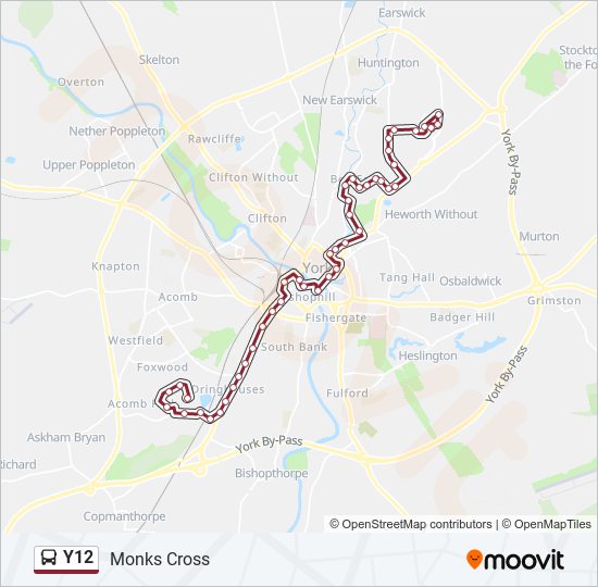 Y12 bus Line Map