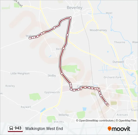 943 Bus Line Map