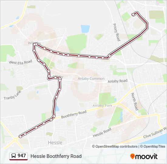 947 Bus Line Map