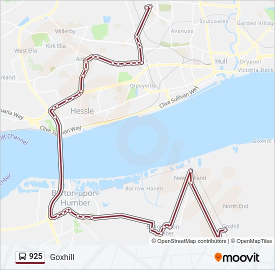 925 bus Line Map