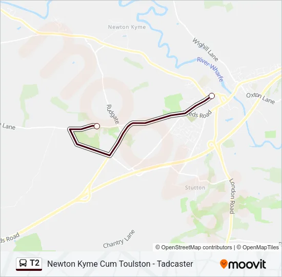 T2 Bus Line Map