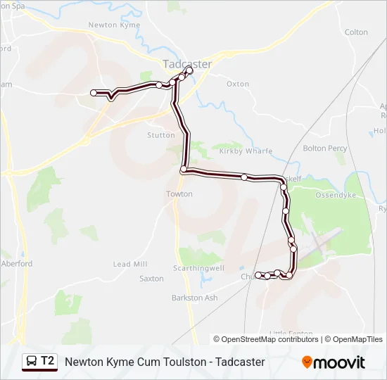 T2 Bus Line Map