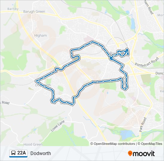 22A bus Line Map