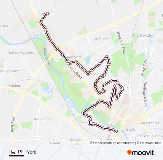 19 bus Line Map