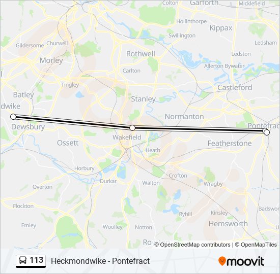 113 Route: Schedules, Stops & Maps - Dewsbury & District Hospital (Updated)