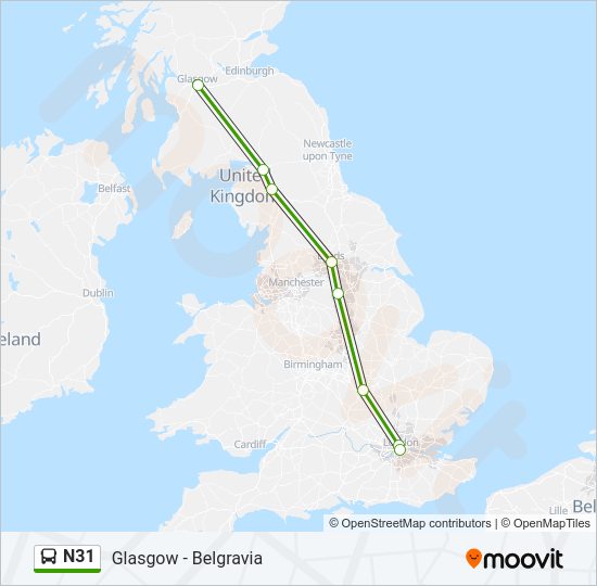 N31 bus Line Map