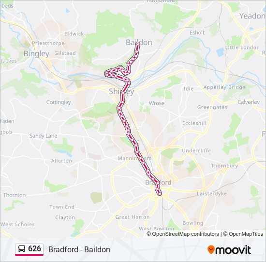 626 Route: Schedules, Stops & Maps - Bradford City Centre (Updated)