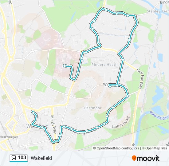 103 bus Line Map