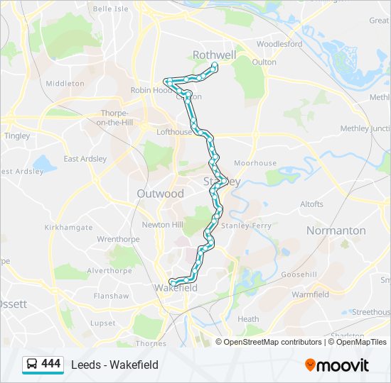 444 bus Line Map