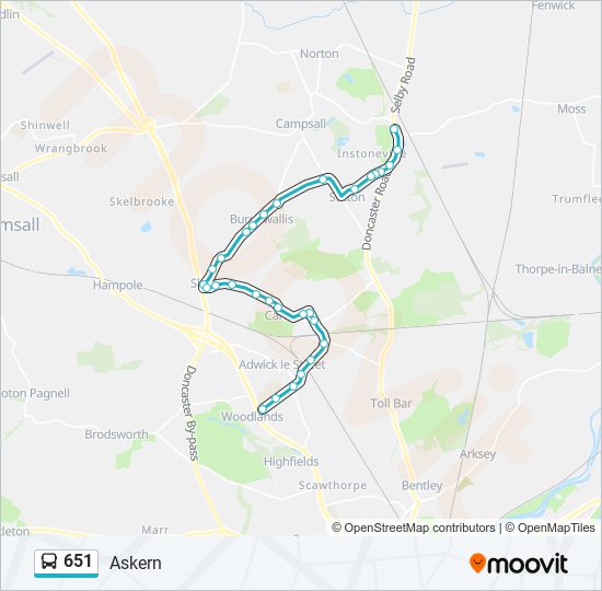 651 bus Line Map