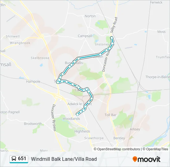 651 Bus Line Map