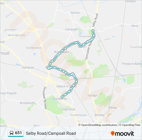 651 Bus Line Map
