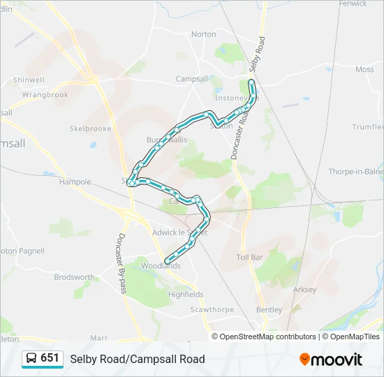 651 Bus Line Map
