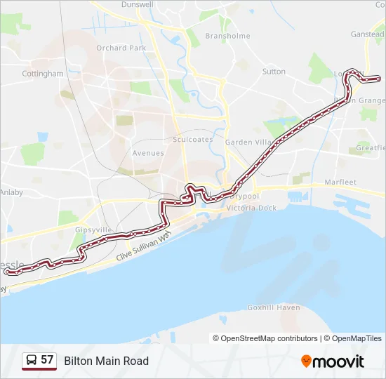 57 Bus Line Map