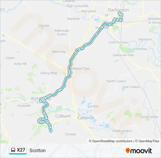 X27 Bus Line Map