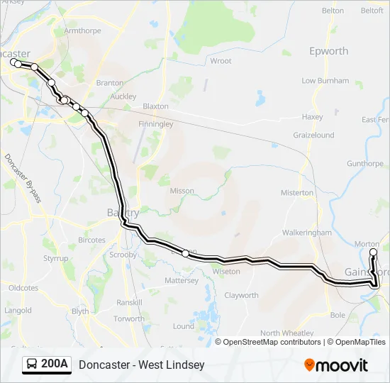 200A Bus Line Map