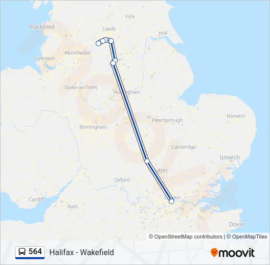 564 Bus Line Map