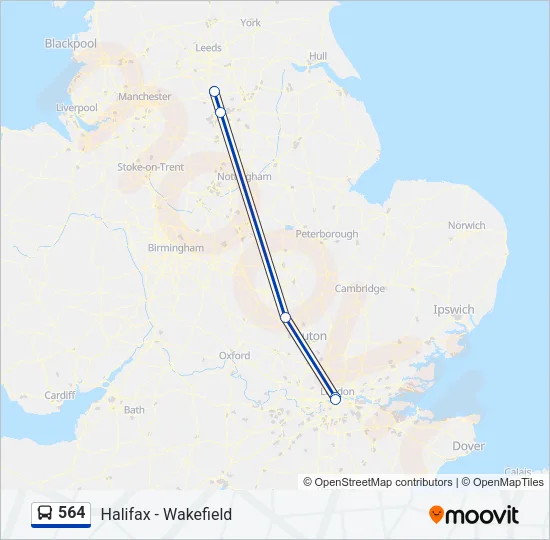 564 Bus Line Map