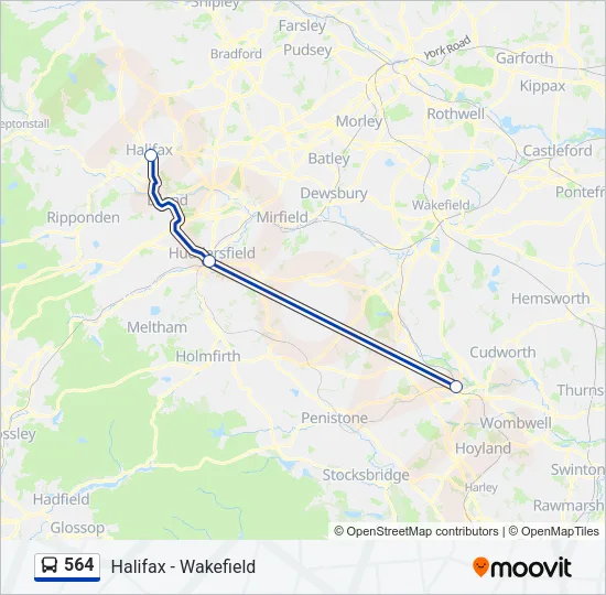 564 Bus Line Map