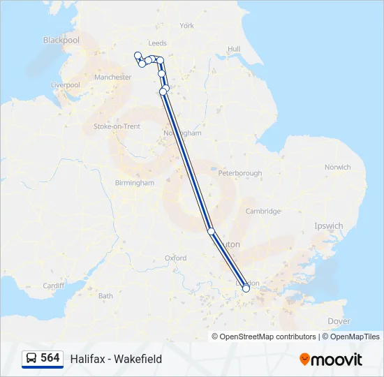 564 Bus Line Map