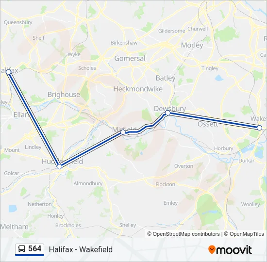 564 Bus Line Map