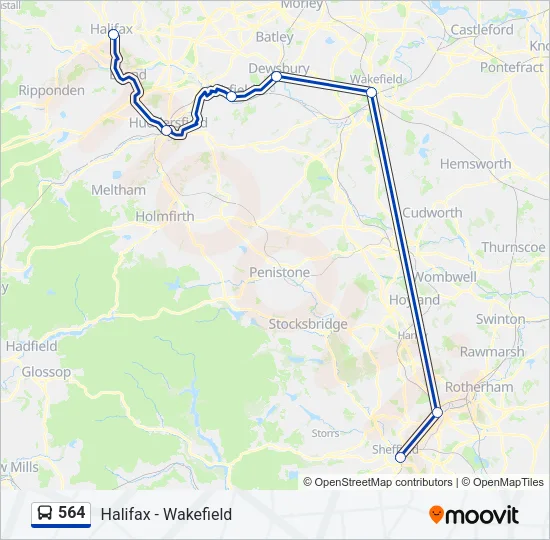 564 Bus Line Map