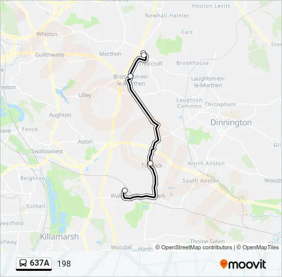 637A Bus Line Map
