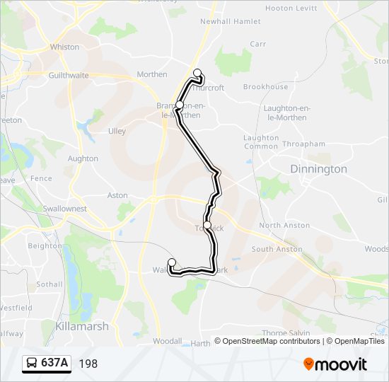 637A Bus Line Map