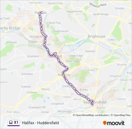 X1 Bus Line Map