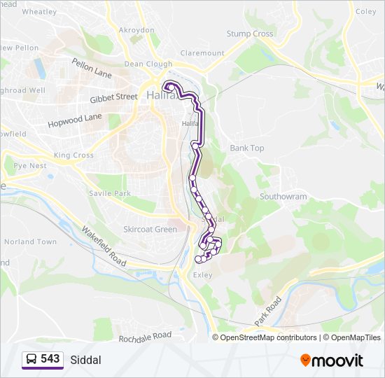 543 Bus Line Map