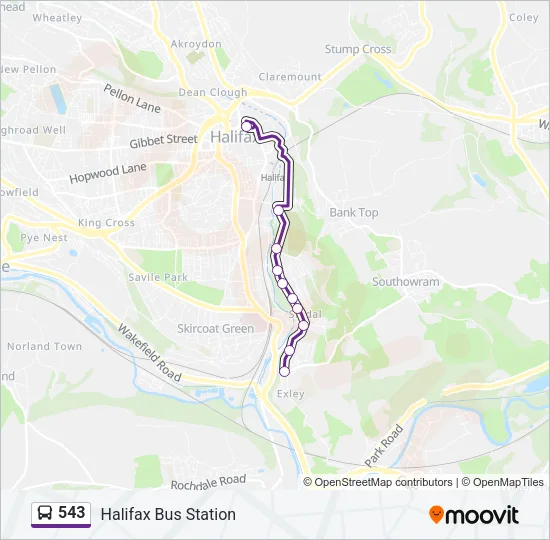 543 Bus Line Map