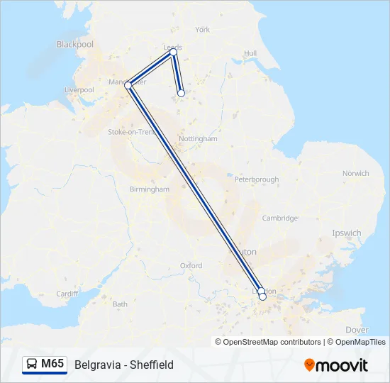 M65 Bus Line Map