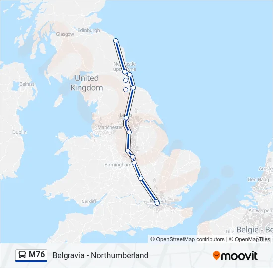 M76 Bus Line Map
