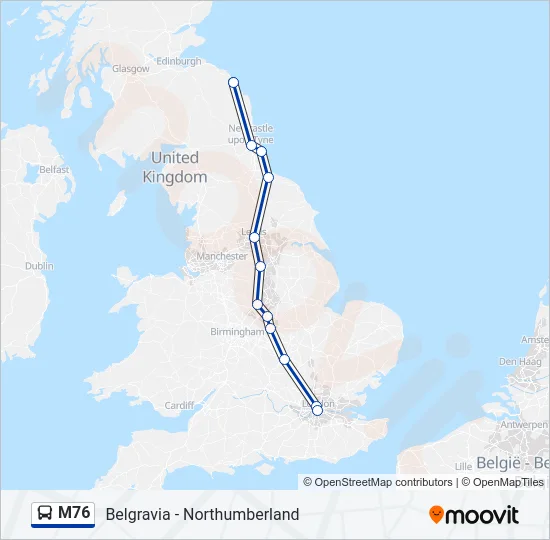 M76 Bus Line Map