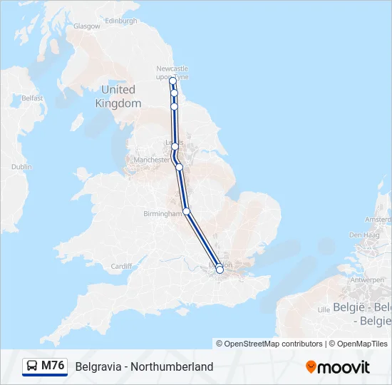 M76 Bus Line Map