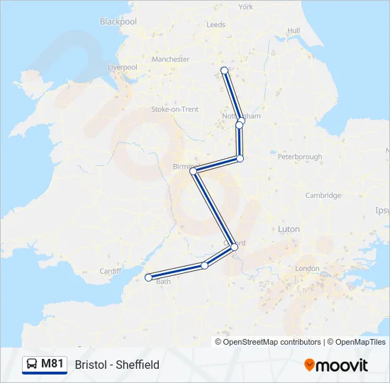 M81 Bus Line Map
