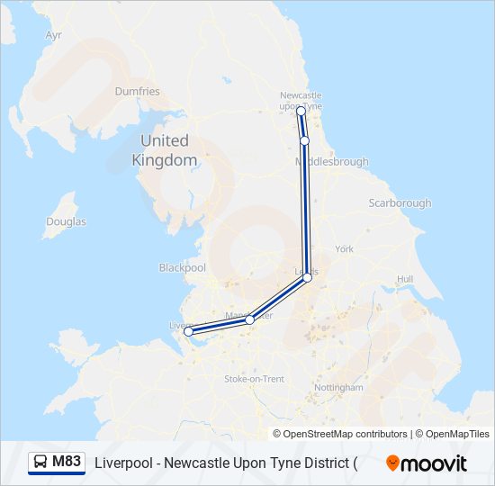 M83 bus Line Map