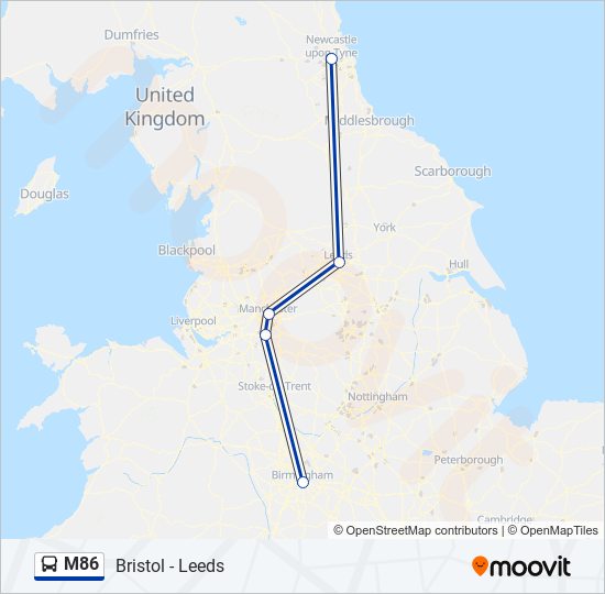 M86 Bus Line Map
