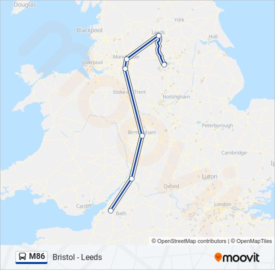 M86 Bus Line Map
