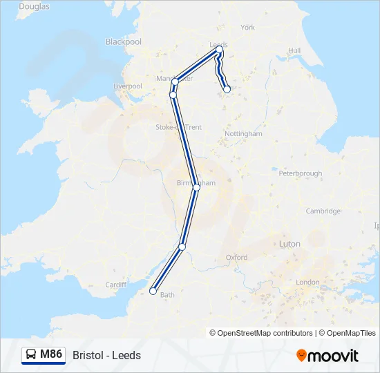 M86 Bus Line Map