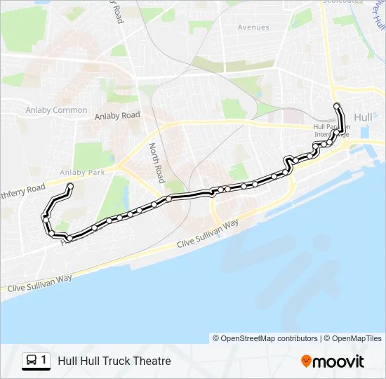 1 Bus Line Map