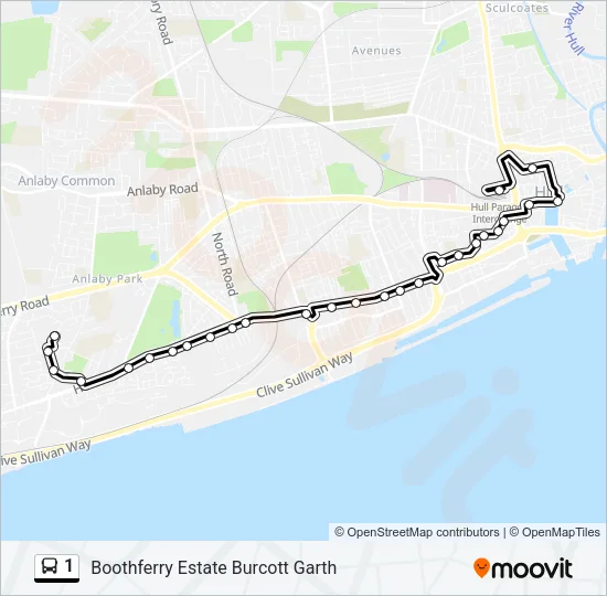 1 Bus Line Map