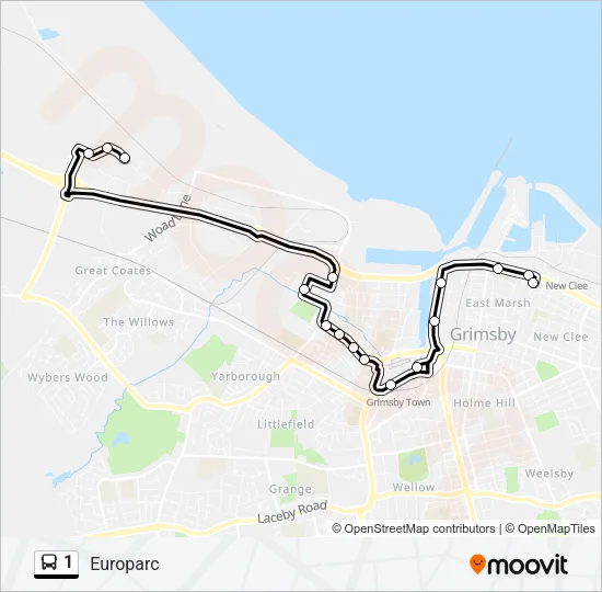 1 Bus Line Map