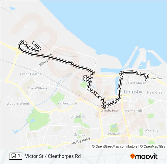 1 Bus Line Map