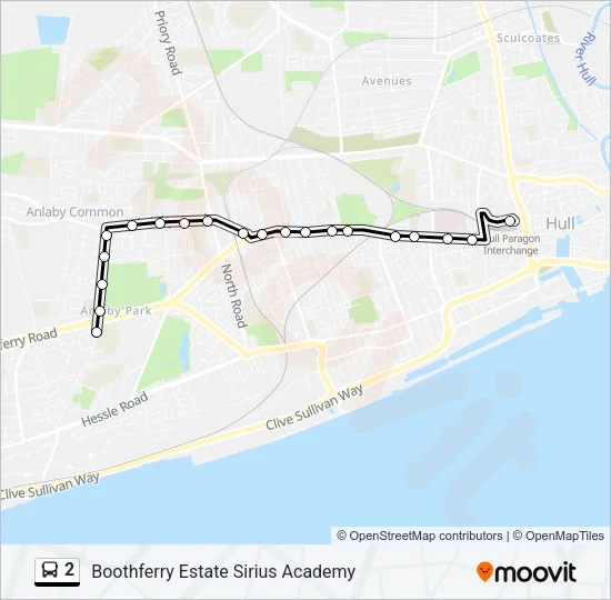 2 Bus Line Map