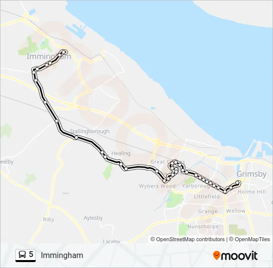 5 Bus Line Map